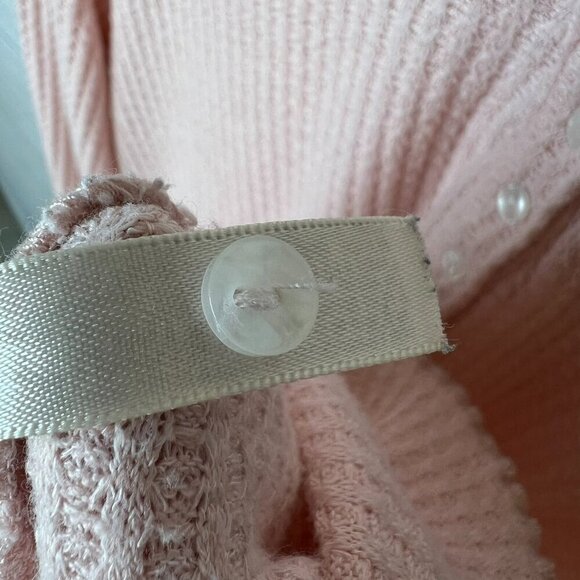 By Anthropologie Top Womens Size Small Pale Pink Waffle Knit Henley Thermal - Picture 15 of 16